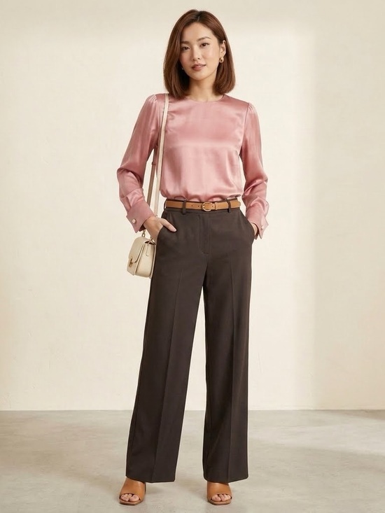 MaxMara Tops - NWT MaxMara Classic Pink Silk Blouse